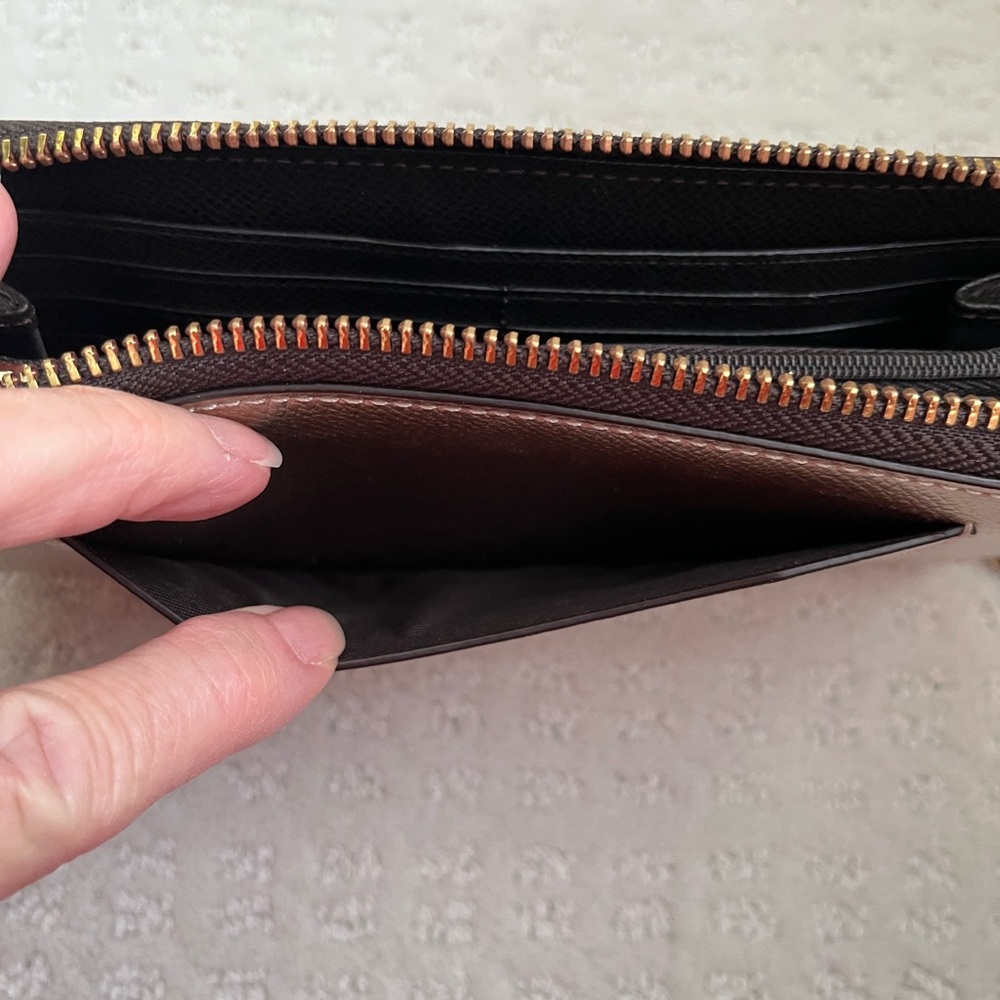Coach Gold Textured Wallet - Picture 9 of 10
